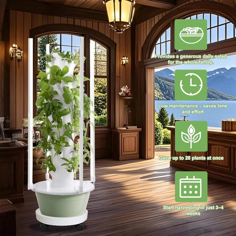 Hydroponic Tower Planter - Sistema di Coltivazione Idroponica con 4