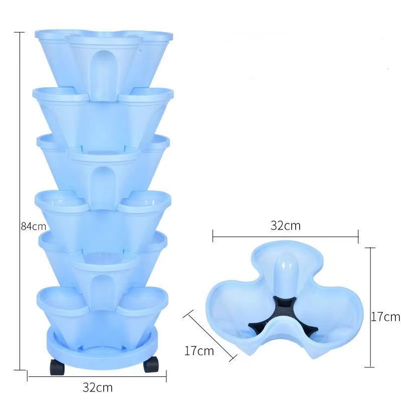 Hydroponic Tower Planter - Vasi Impilabili in Plastica per Fragole